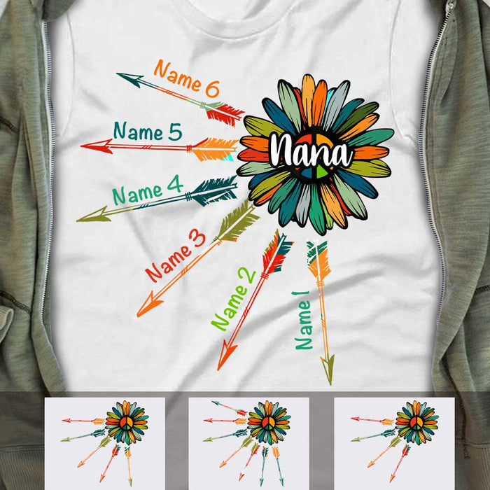 Personalized Mom Grandma Nana Flower T Shirt NB81 81O34 1
