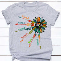 Personalized Mom Grandma Nana Flower T Shirt NB81 81O34 thumb 1