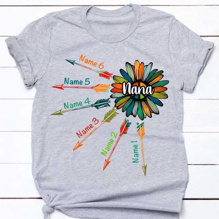 Personalized Mom Grandma Nana Flower T Shirt NB81 81O34 1