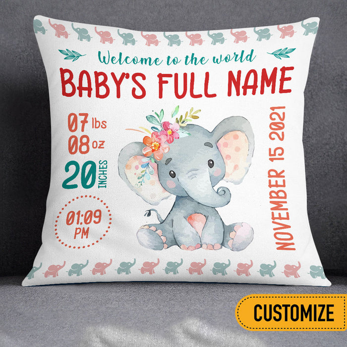 Personalized Elephant Baby Pillow NB84 24O32 1