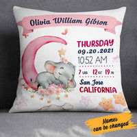 Personalized Baby Elephant Grandson Granddaughter Pillow NB810 24O66 thumb 1