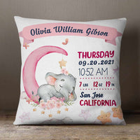 Personalized Baby Elephant Grandson Granddaughter Pillow NB810 24O66 thumb 1