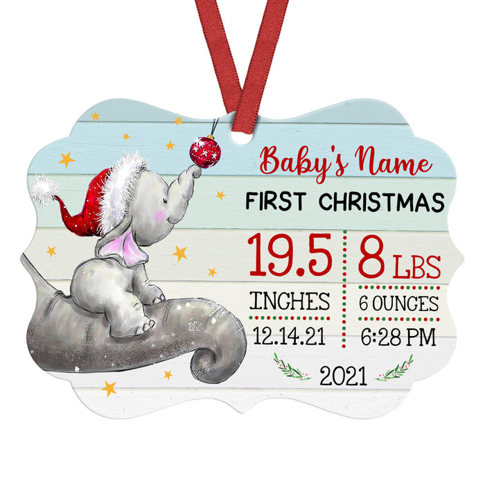 Personalized Elephant Baby First Christmas Benelux Ornament NB81 85O36 1