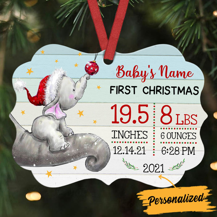 Personalized Elephant Baby First Christmas Benelux Ornament NB81 85O36 1