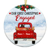 Personalized Couple Red Truck Christmas Circle Ornament NB93 87O53 1