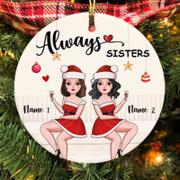 Personalized Friends Sisters Christmas Circle Ornament NB93 30O58 thumb 1