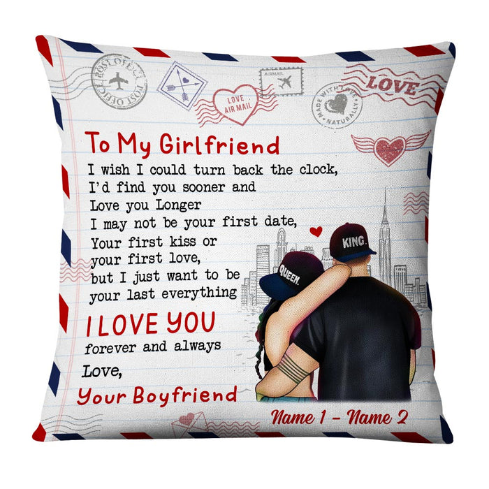 Personalized Couple Letter Turn Back Clock Pillow NB91 95O36 1