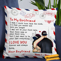 Personalized Couple Letter Turn Back Clock Pillow NB91 95O36 thumb 1