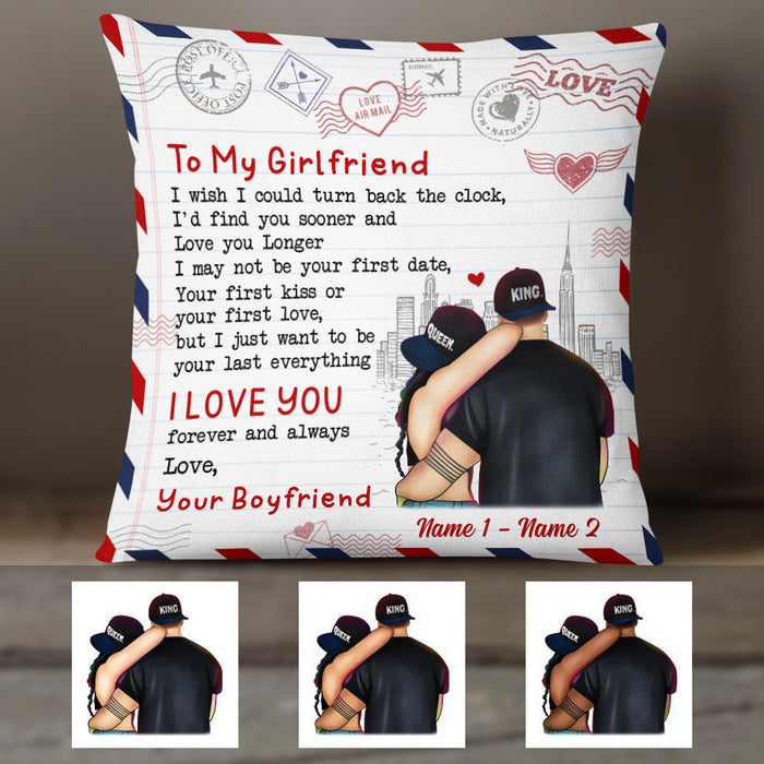 Personalized Couple Letter Turn Back Clock Pillow NB91 95O36 1
