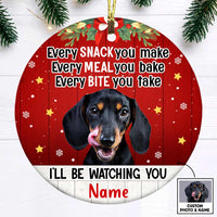 Personalized Dog Cat Photo Watching Circle Ornament NB101 95O47 thumb 1