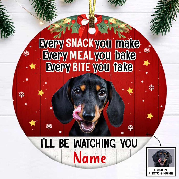 Personalized Dog Cat Photo Watching Circle Ornament NB101 95O47 1