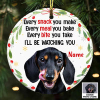 Personalized Dog Cat Photo Watching Circle Ornament NB101 95O47 thumb 1
