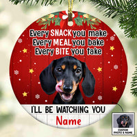 Personalized Dog Cat Photo Watching Circle Ornament NB101 95O47 thumb 1