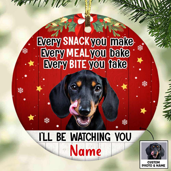 Personalized Dog Cat Photo Watching Circle Ornament NB101 95O47 1