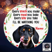 Personalized Dog Cat Photo Watching Circle Ornament NB101 95O47 thumb 1