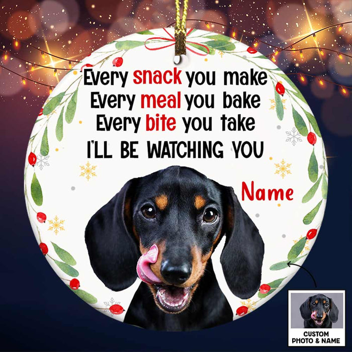Personalized Dog Cat Photo Watching Circle Ornament NB101 95O47 1