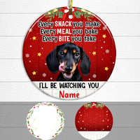 Personalized Dog Cat Photo Watching Circle Ornament NB101 95O47 thumb 1
