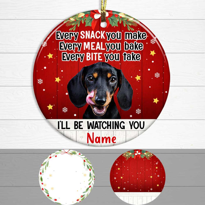 Personalized Dog Cat Photo Watching Circle Ornament NB101 95O47 1