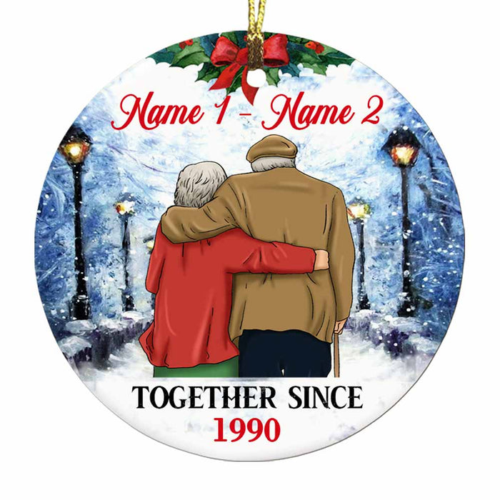 Personalized Couple Together Since Circle Ornament NB105 30O58 1