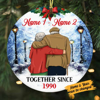 Personalized Couple Together Since Circle Ornament NB105 30O58 thumb 1
