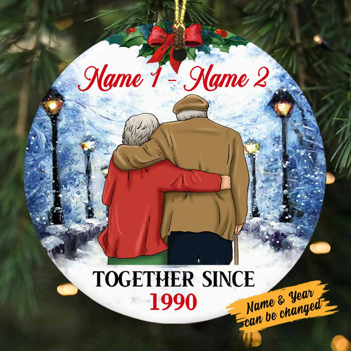 Personalized Couple Together Since Circle Ornament NB105 30O58 1