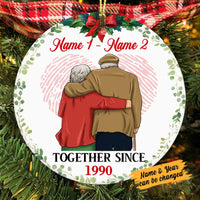 Personalized Couple Together Since Circle Ornament NB105 30O58 thumb 1