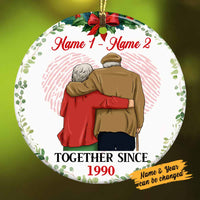 Personalized Couple Together Since Circle Ornament NB105 30O58 thumb 1
