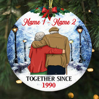 Personalized Couple Together Since Circle Ornament NB105 30O58 thumb 1