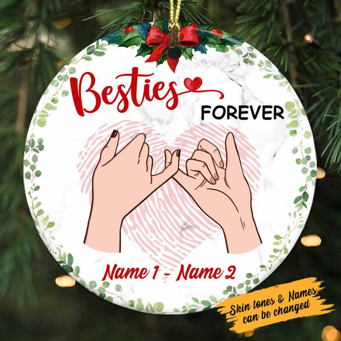 Personalized Friends Sisters Christmas Circle Ornament NB122 30O58 1
