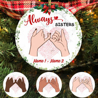 Personalized Friends Sisters Christmas Circle Ornament NB122 30O58 thumb 1