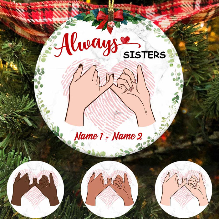 Personalized Friends Sisters Christmas Circle Ornament NB122 30O58 1
