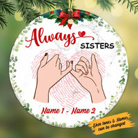 Personalized Friends Sisters Christmas Circle Ornament NB122 30O58 thumb 1