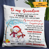 Personalized Snowman Granddaughter Christmas Pillow NB102 85O57 thumb 1