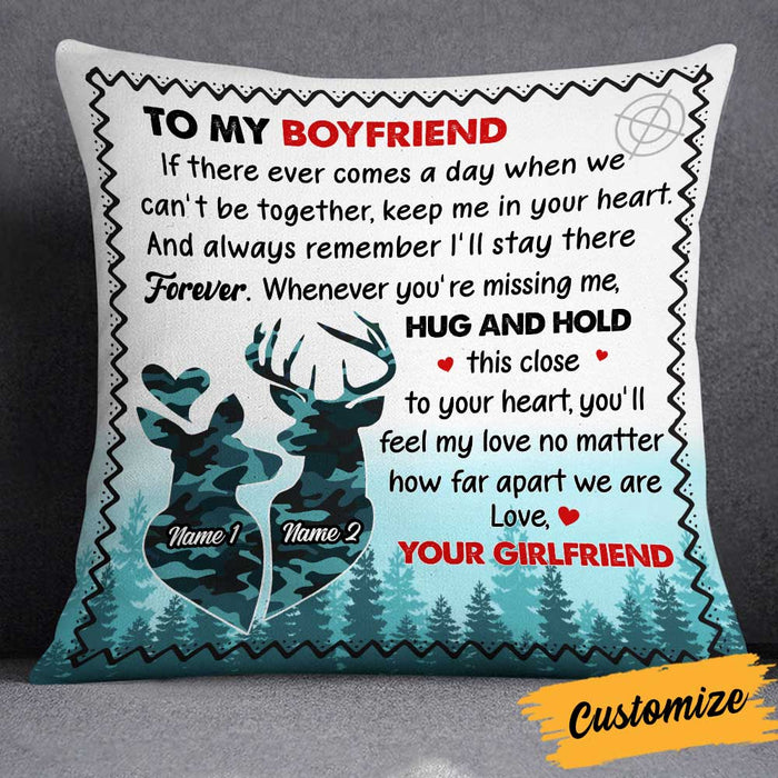 Personalized Deer Couple Together Pillow NB102 95O34 1