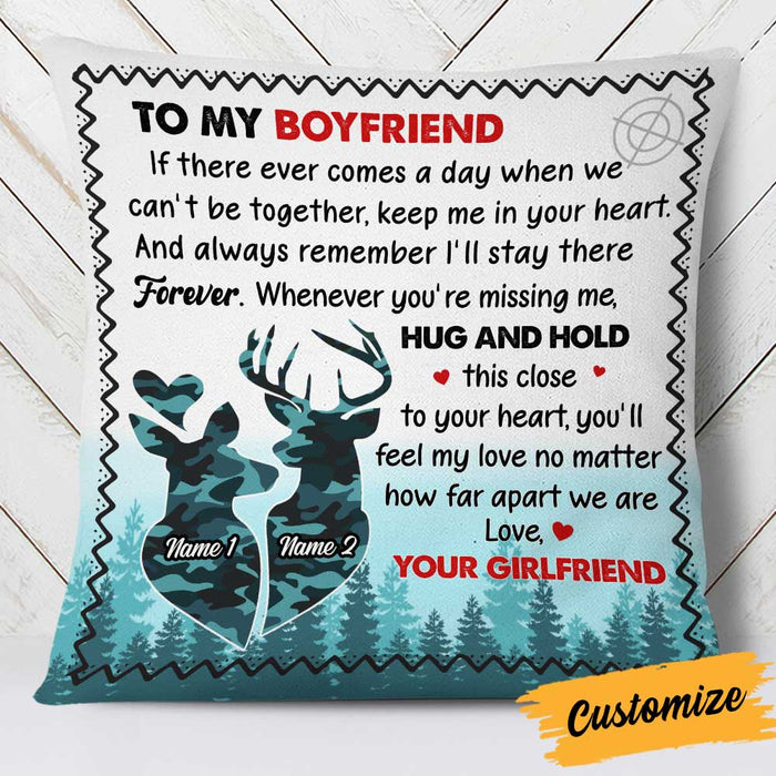 Personalized Deer Couple Together Pillow NB102 95O34 1