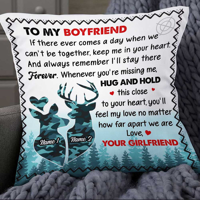 Personalized Deer Couple Together Pillow NB102 95O34 1