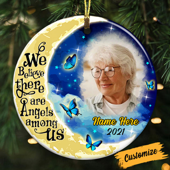 Personalized Memo Butterfly Mom Dad Circle Ornament NB101 87O53 1