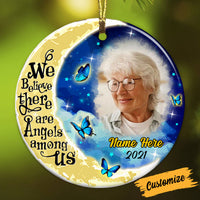 Personalized Memo Butterfly Mom Dad Circle Ornament NB101 87O53 thumb 1