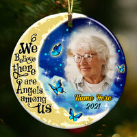 Personalized Memo Butterfly Mom Dad Circle Ornament NB101 87O53 thumb 1