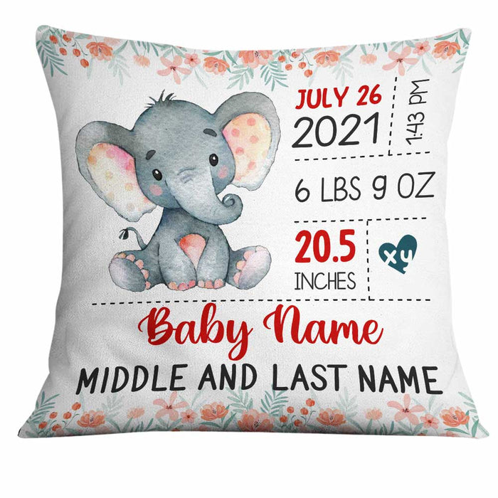 Personalized Baby Elephant Granddaughter  Grandson Pillow NB91 24O34 1