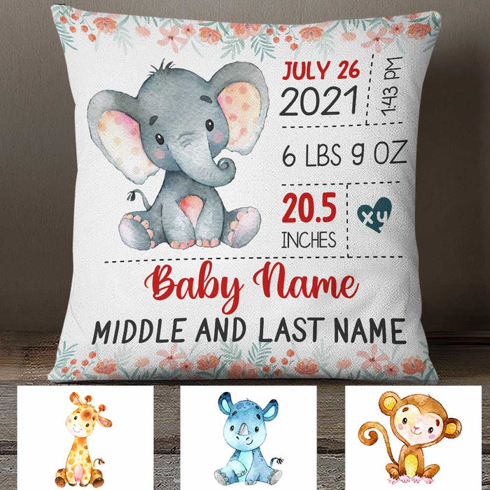 Personalized Baby Elephant Granddaughter  Grandson Pillow NB91 24O34 1