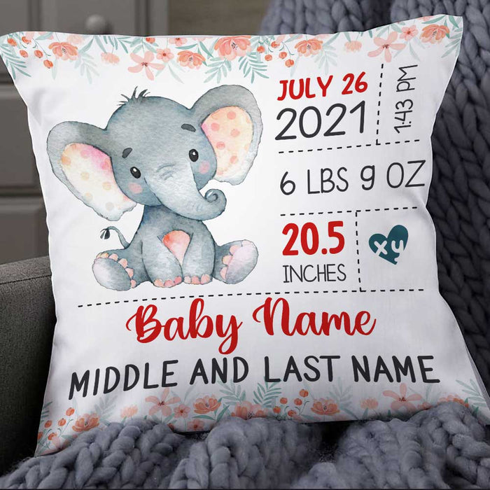 Personalized Baby Elephant Granddaughter  Grandson Pillow NB91 24O34 1