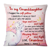 Personalized Hug This Granddaughter Elephant Birth Annoucement Pillow NB162 24O36 thumb 1