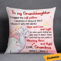 Personalized Hug This Granddaughter Elephant Birth Annoucement Pillow NB162 24O36 thumb 1
