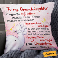 Personalized Hug This Granddaughter Elephant Birth Annoucement Pillow NB162 24O36 thumb 1