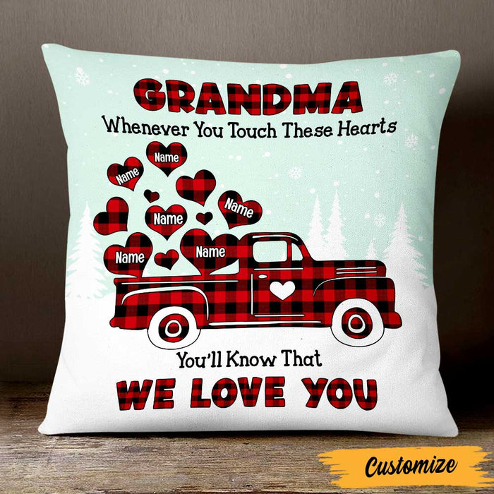 Personalized Grandma We Love You Grandkid Christmas Pillow NB102 23O47 1