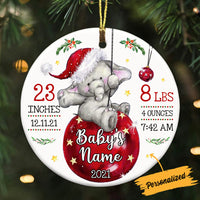 Personalized Baby First Christmas Elephant Circle Ornament NB163 24O36 thumb 1