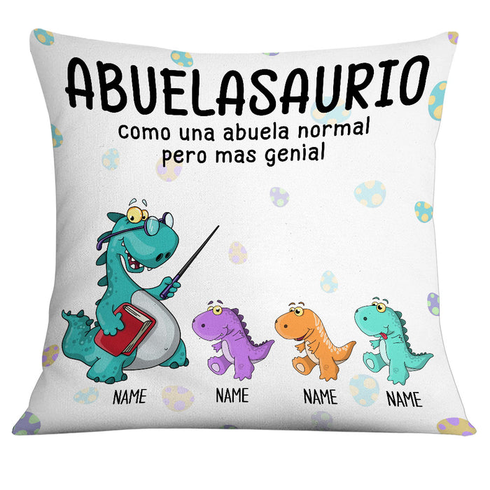 Personalized Mom Grandma Mamá  Abuela Abuelasaurio Spanish Pillow NB122 24O32 1