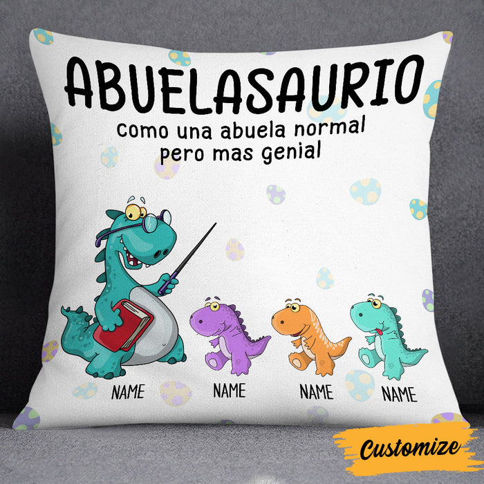 Personalized Mom Grandma Mamá  Abuela Abuelasaurio Spanish Pillow NB122 24O32 1