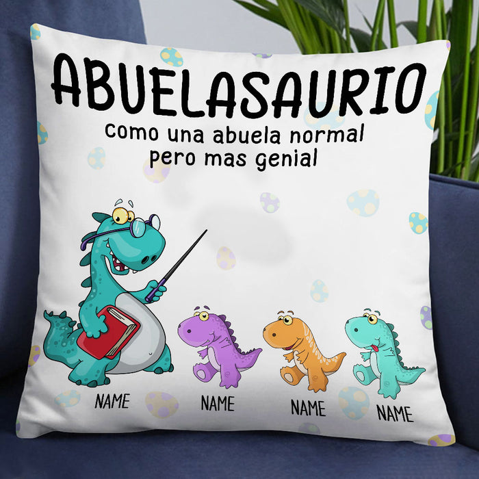 Personalized Mom Grandma Mamá  Abuela Abuelasaurio Spanish Pillow NB122 24O32 1